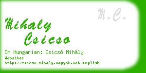 mihaly csicso business card